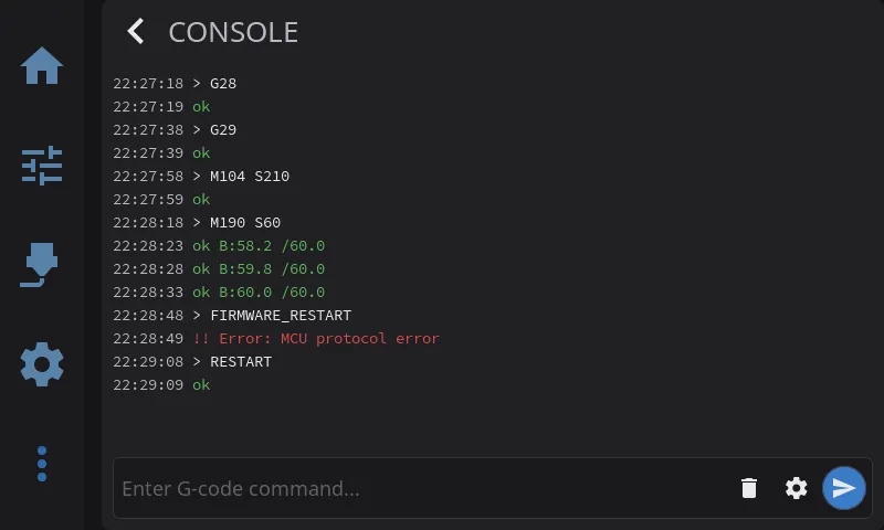 G-code Console