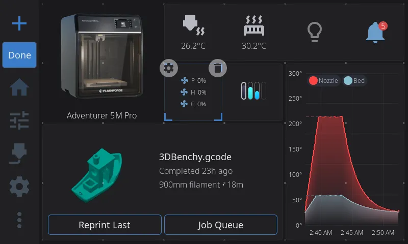 Home screen in edit mode, with one widget selected showing its settings and delete handles