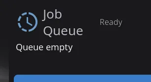 Job Queue modal — queue state, Start button, job list
