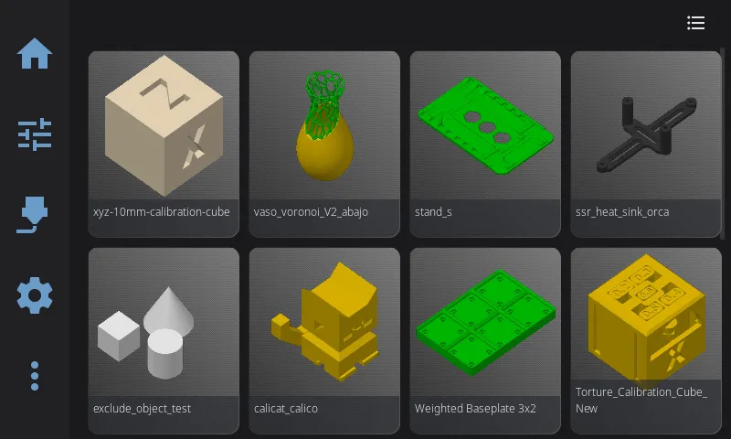 File browser with 3D thumbnail previews and metadata