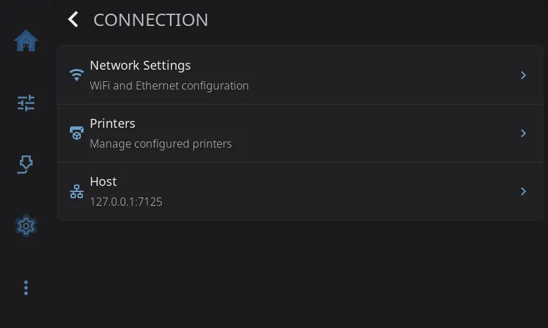 Connection settings