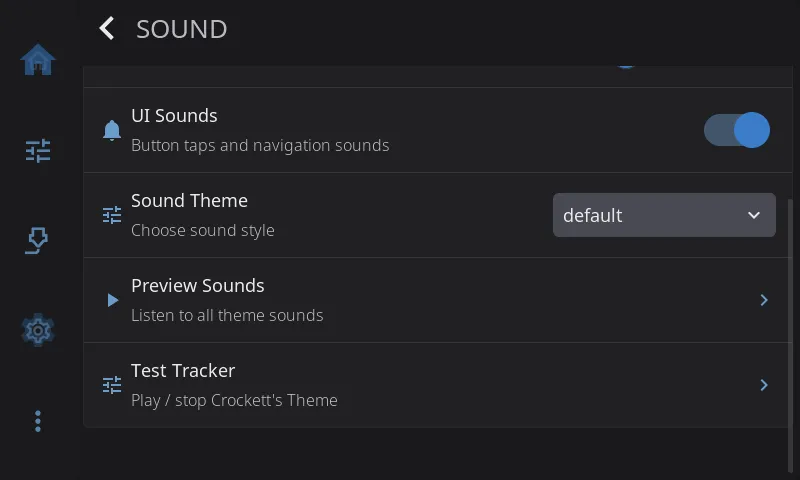 Sound settings, scrolled to the bottom